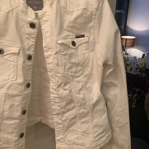G Star White Denim Jacket - Picture 2 of 15
